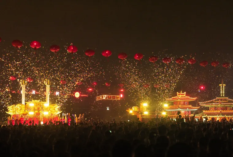 Chinese New Year fireworks and night parade