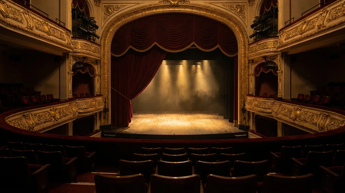 A theatre stage under dramatic lighting — an illustrative image for CATS The Musical at the Xiqu Centre, Hong Kong